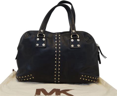 michael kors black studded handbag|michael kors astor studded handbag.